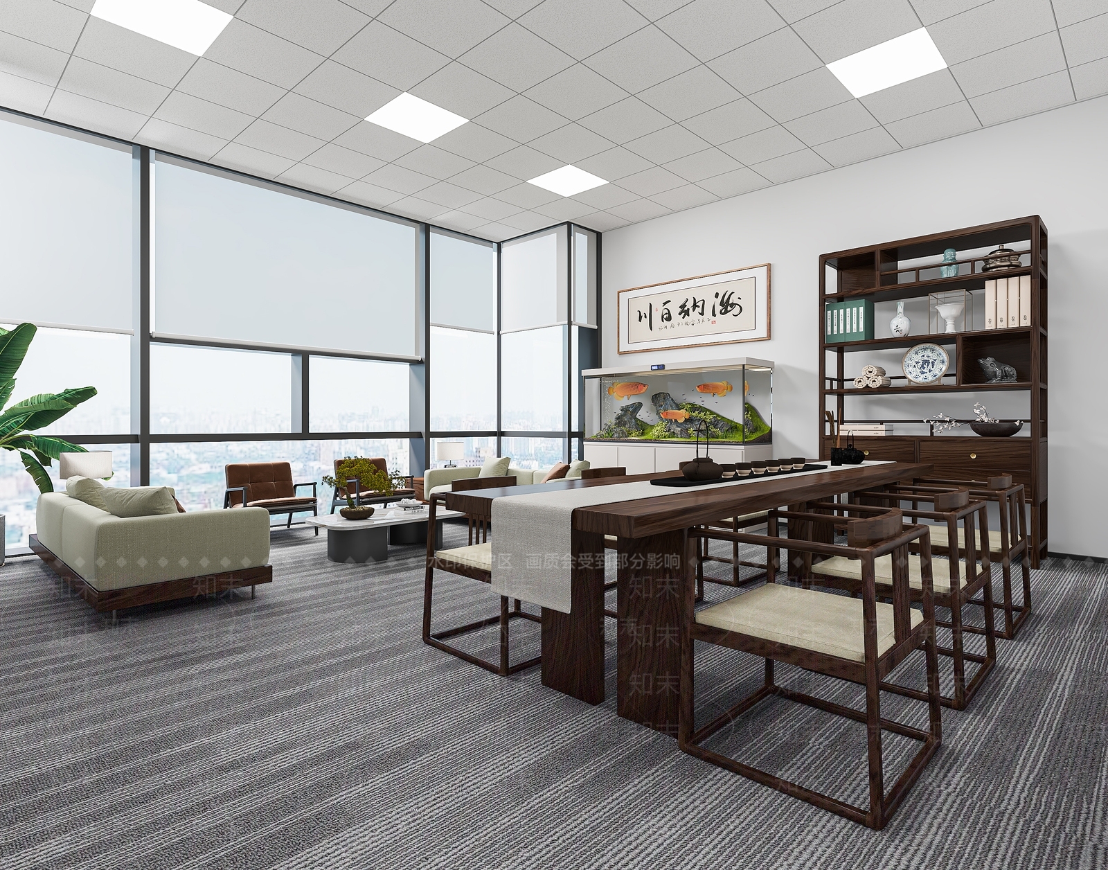 新中式会客室3D模型下载【ID:1154381703】