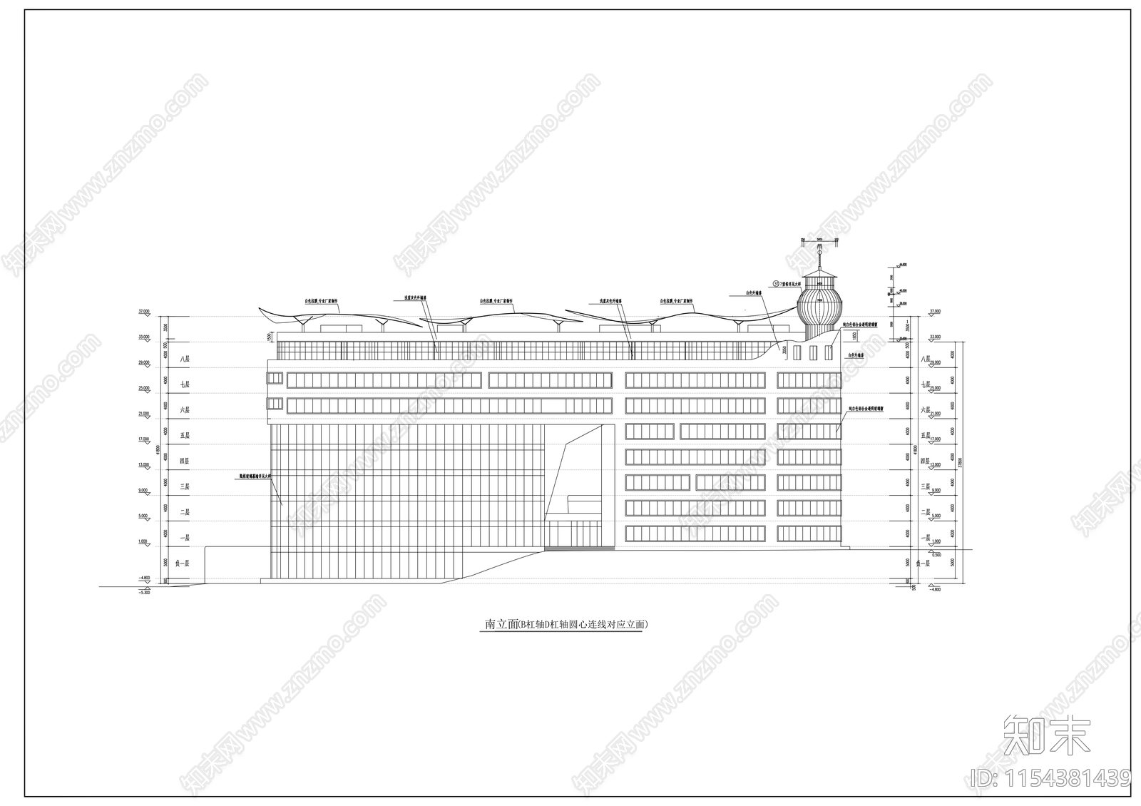 师专八层艺术楼建筑cad施工图下载【ID:1154381439】