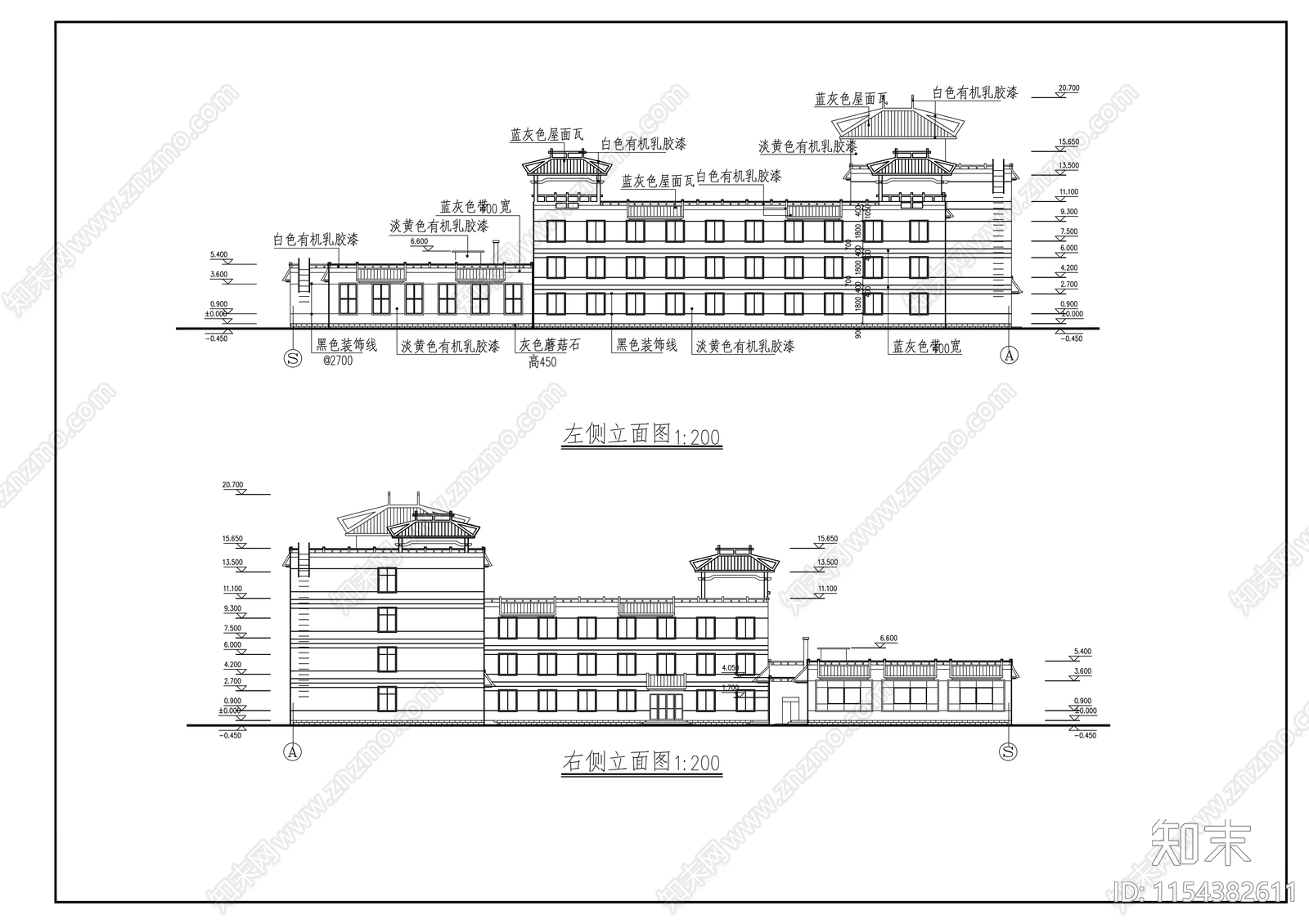 学校全套建筑图cad施工图下载【ID:1154382611】