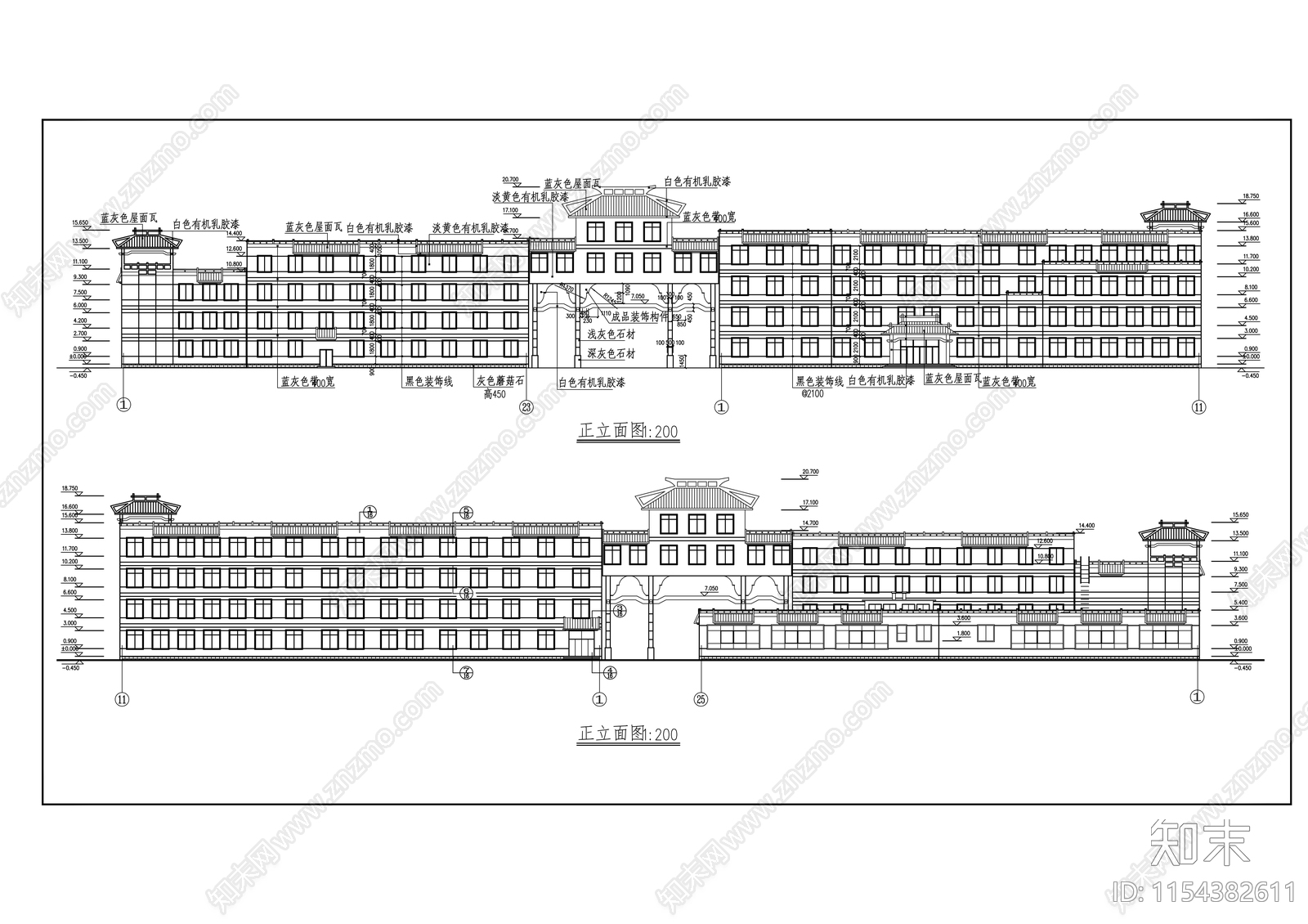 学校全套建筑图cad施工图下载【ID:1154382611】