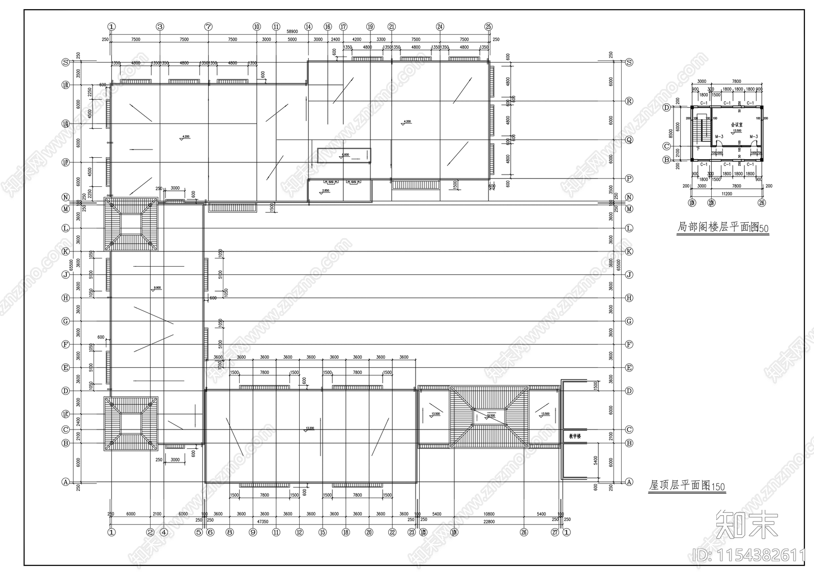 学校全套建筑图cad施工图下载【ID:1154382611】