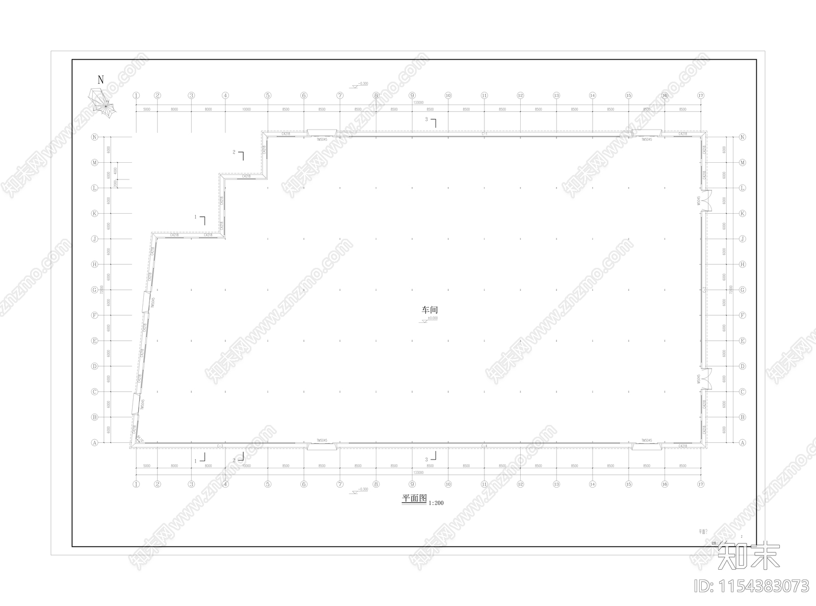 某装饰材料公司车间厂房钢结构cad施工图下载【ID:1154383073】