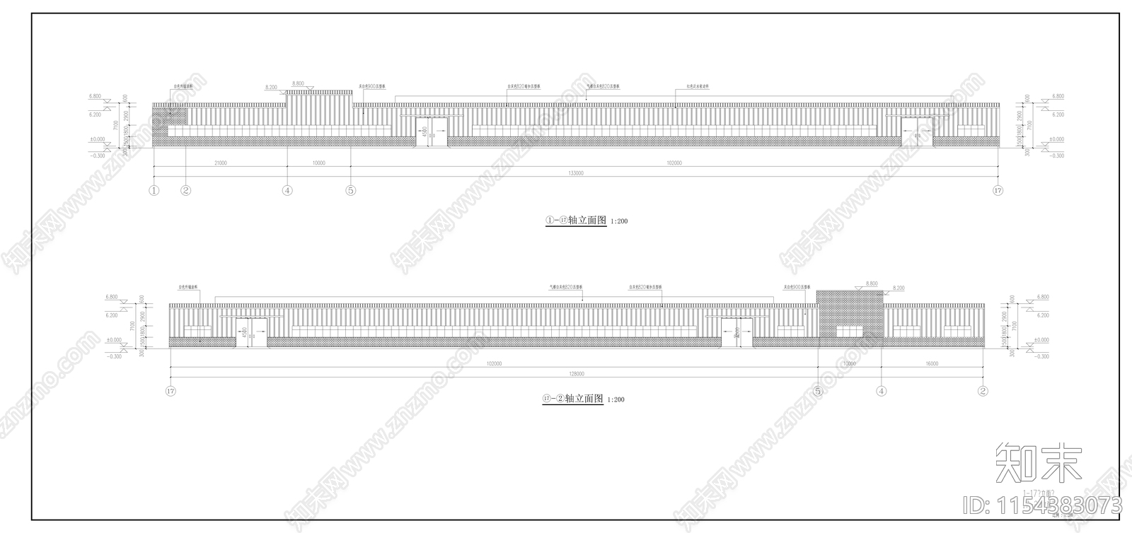 某装饰材料公司车间厂房钢结构cad施工图下载【ID:1154383073】