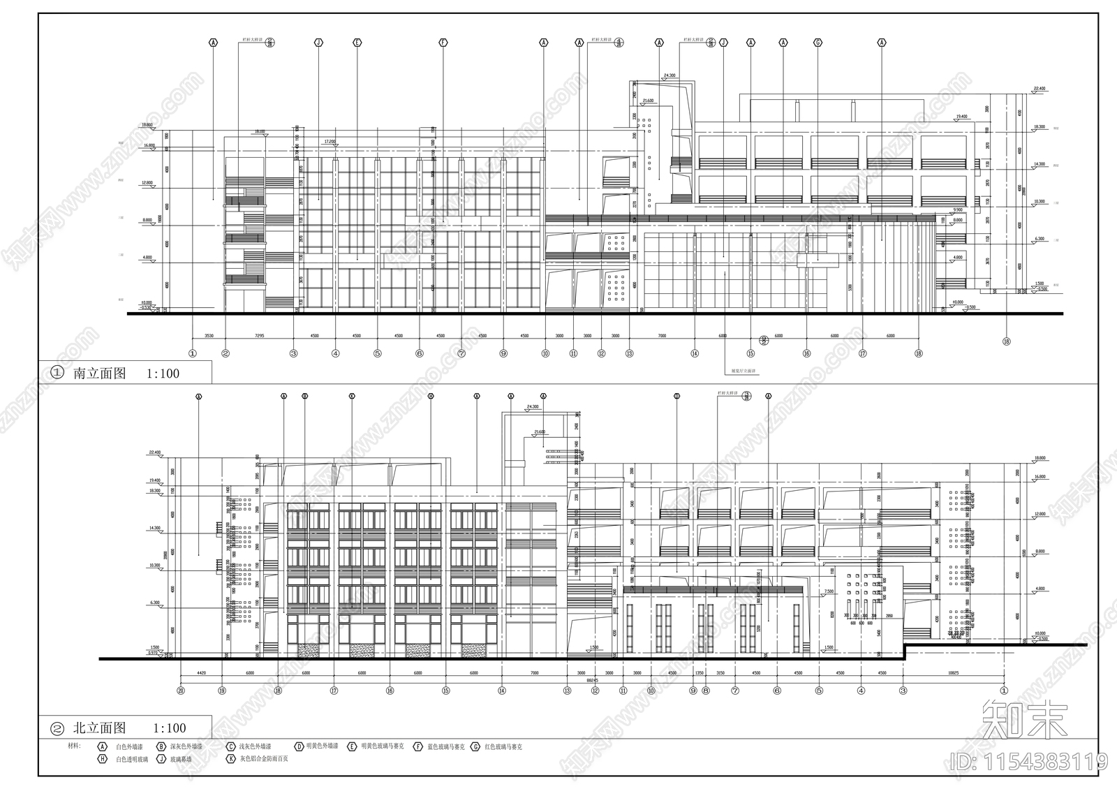 医学院四层学生活动中心建筑cad施工图下载【ID:1154383119】
