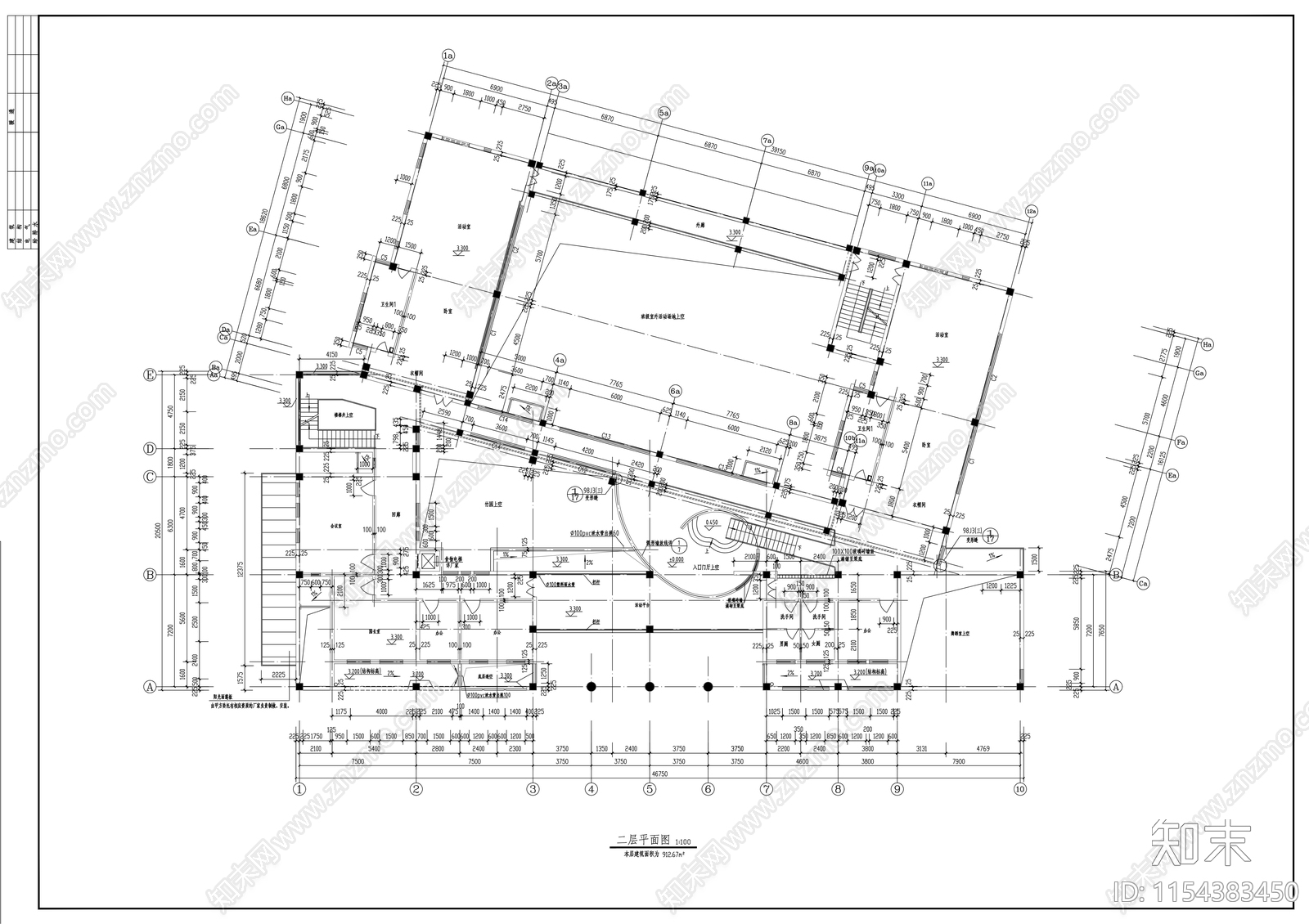 幼儿园建筑图cad施工图下载【ID:1154383450】