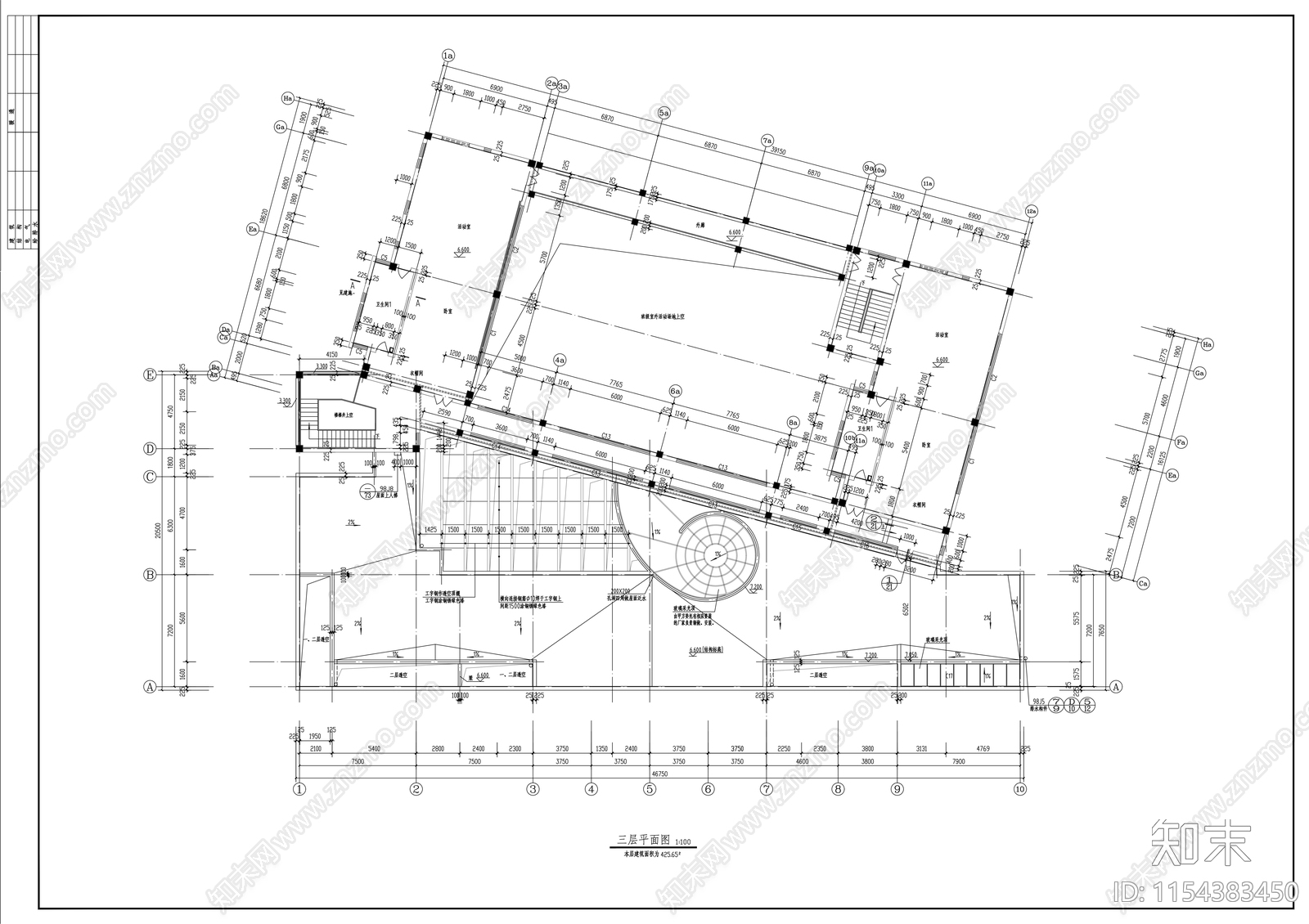 幼儿园建筑图cad施工图下载【ID:1154383450】