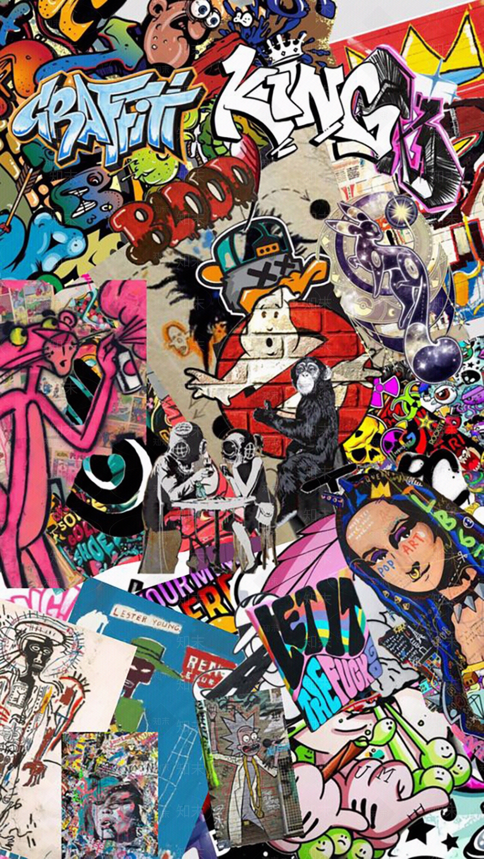 彩绘涂鸦墙贴图下载【ID:1154383662】