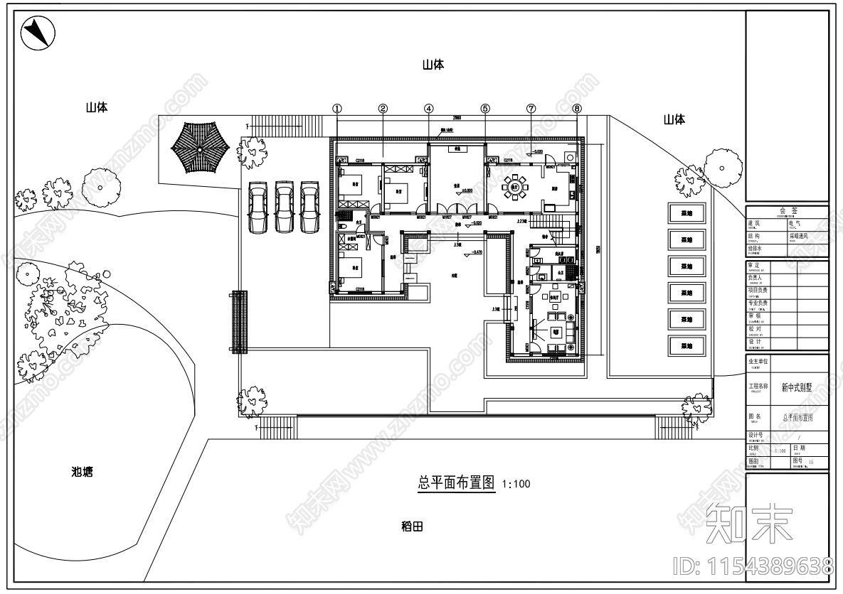 二层480平方建筑设计水cad施工图下载【ID:1154389638】