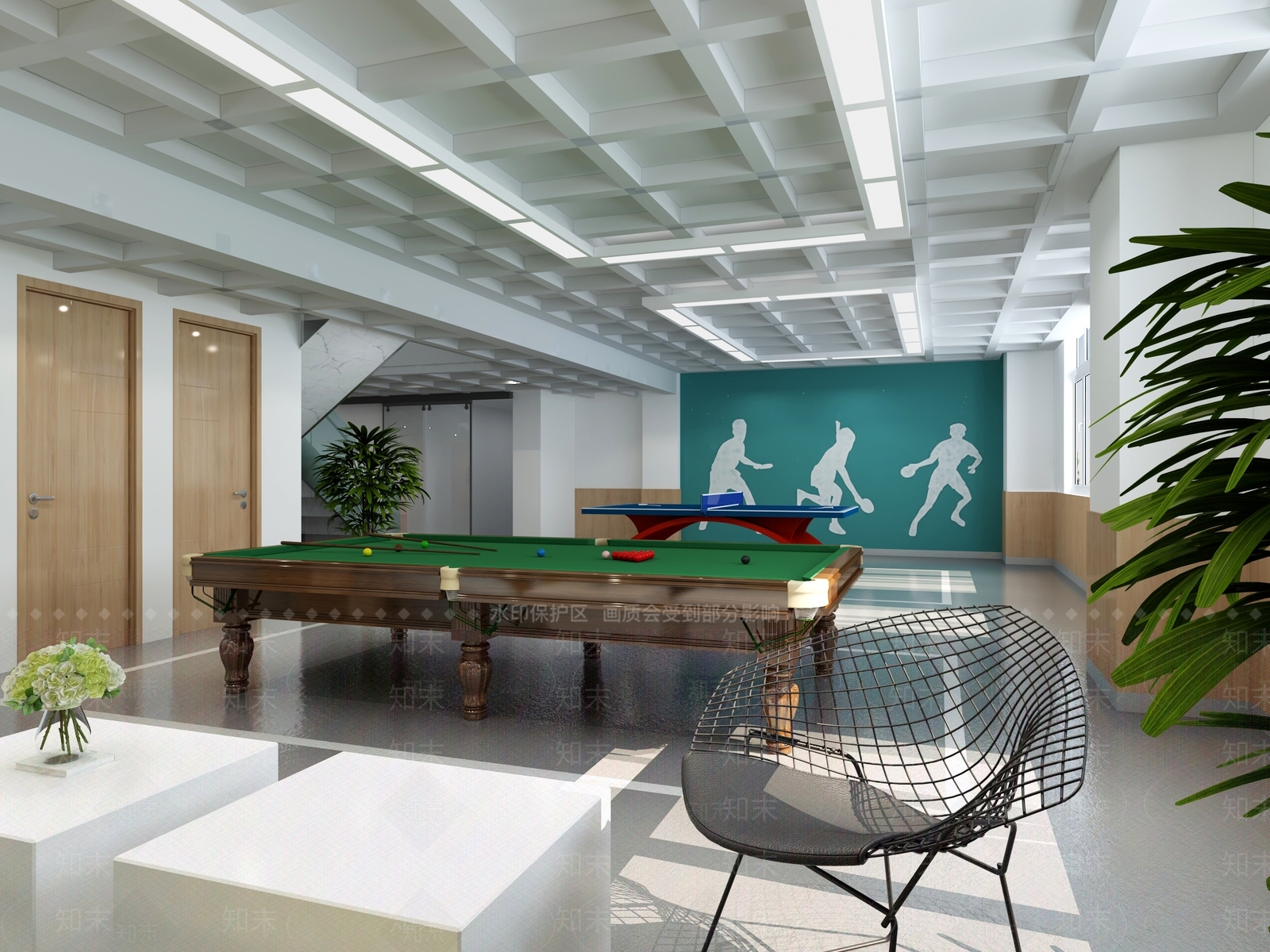 现代台球室3D模型下载【ID:1154392840】
