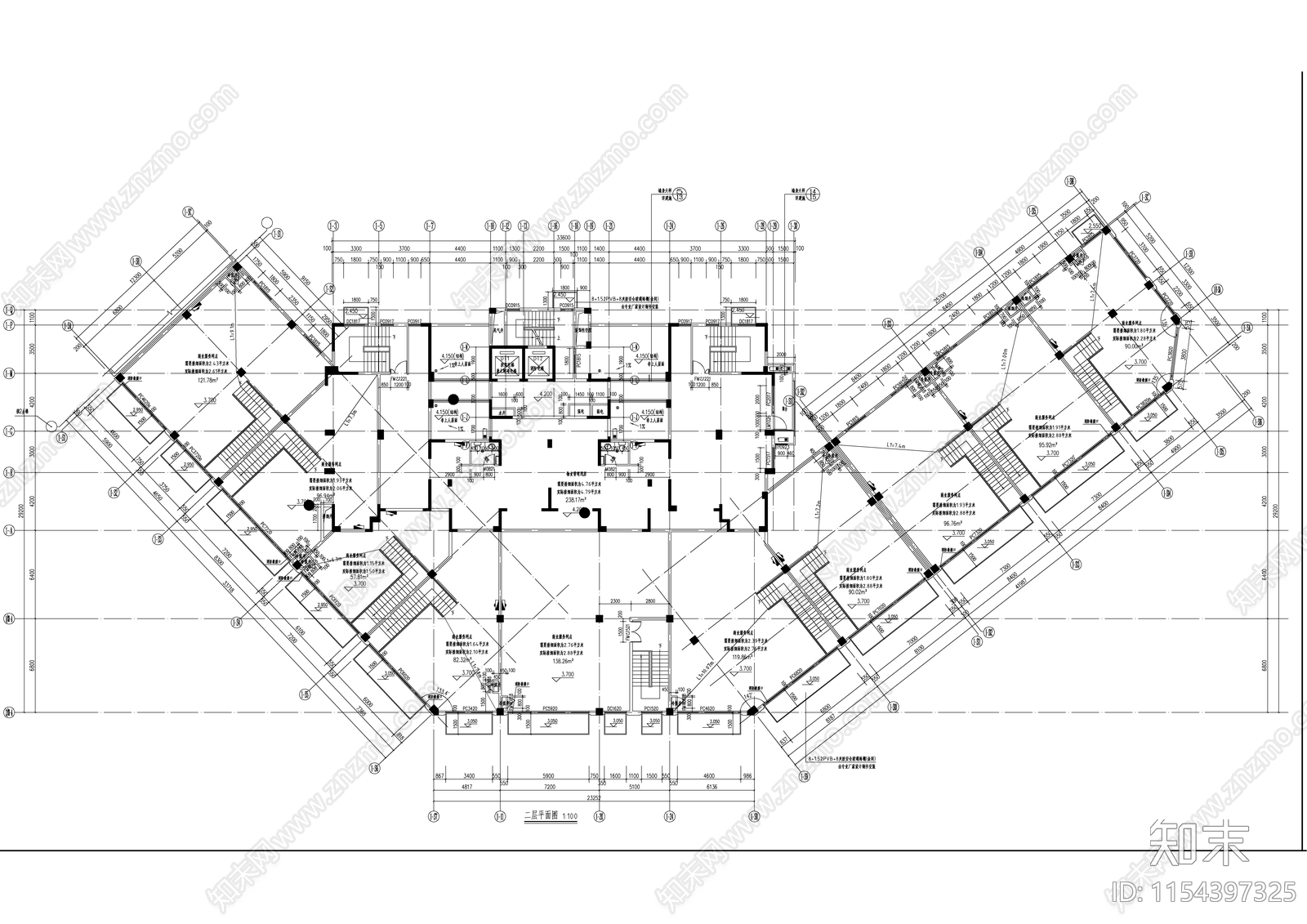 城南街道城中村改造安置房cad施工图下载【ID:1154397325】