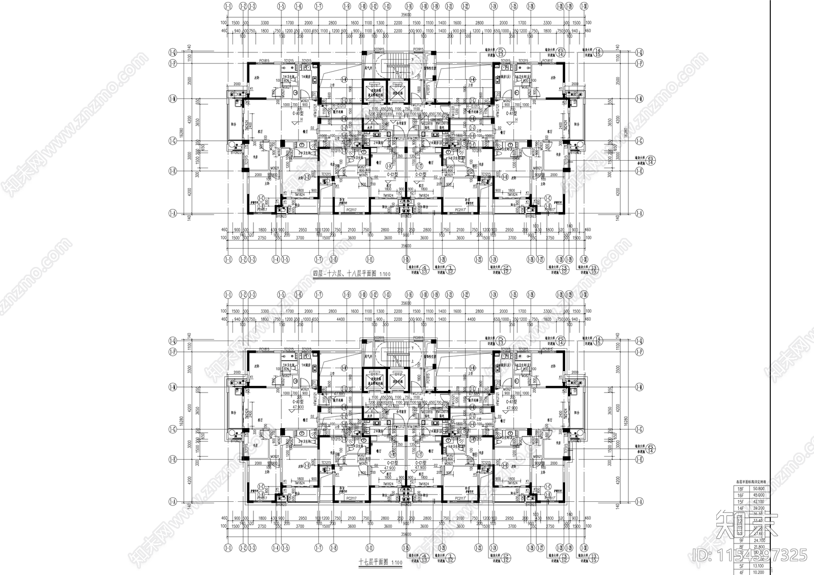 城南街道城中村改造安置房cad施工图下载【ID:1154397325】