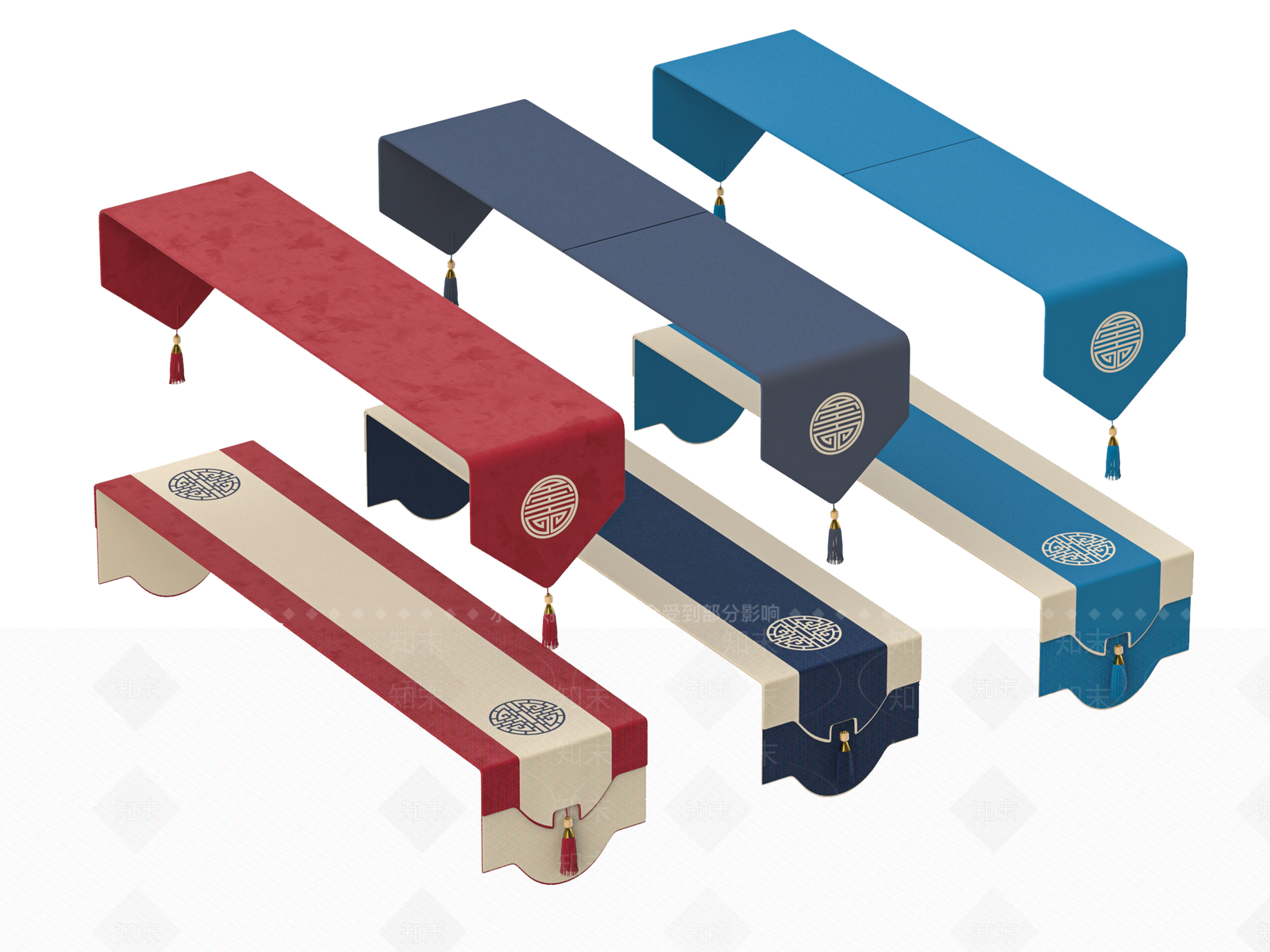 新中式帷幔SU模型下载【ID:1154399083】