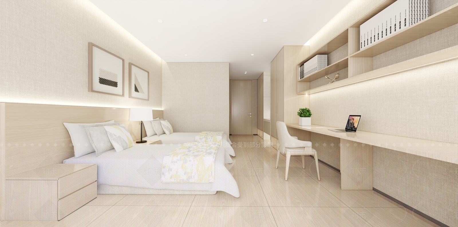 现代酒店客房SU模型下载【ID:1154400176】