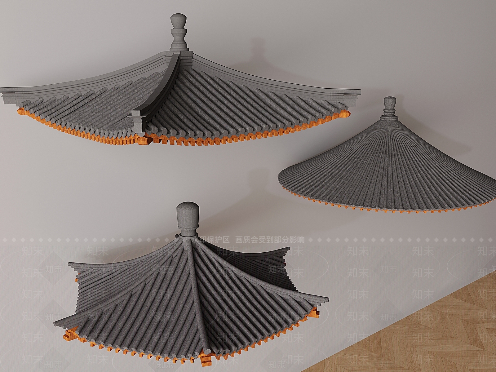 中式屋檐3D模型下载【ID:1154402155】