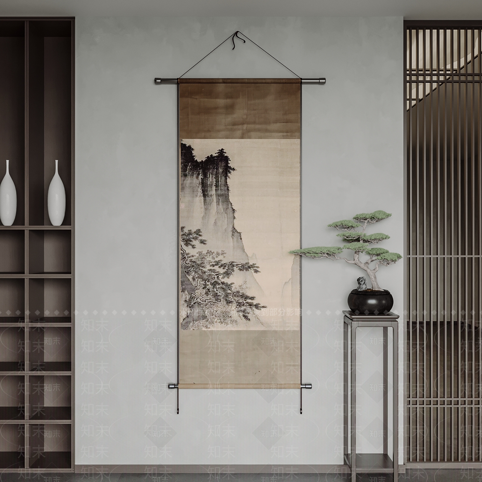 中式装饰画3D模型下载【ID:1154403243】