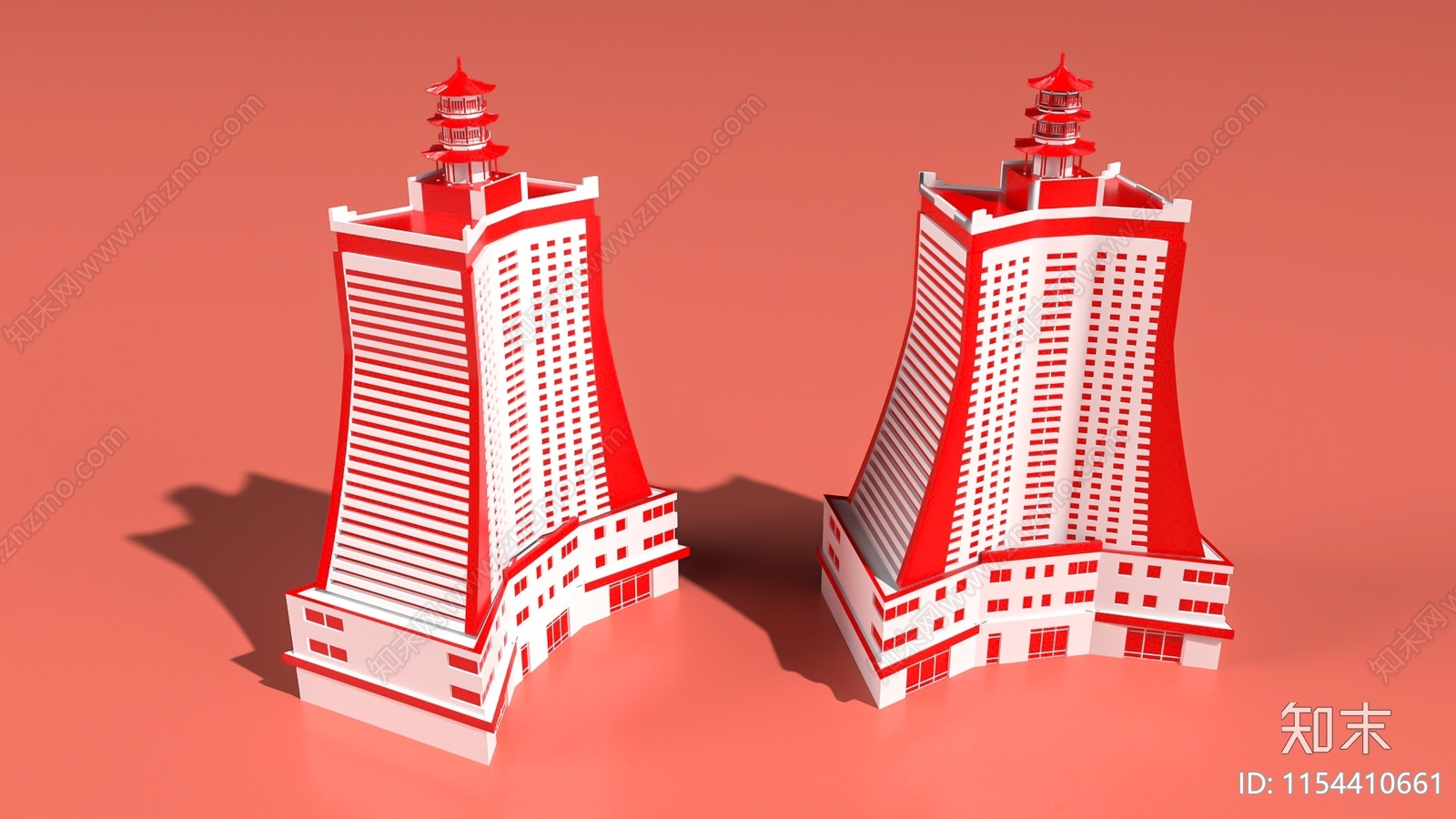 现代建筑折纸摆件3D模型下载【ID:1154410661】