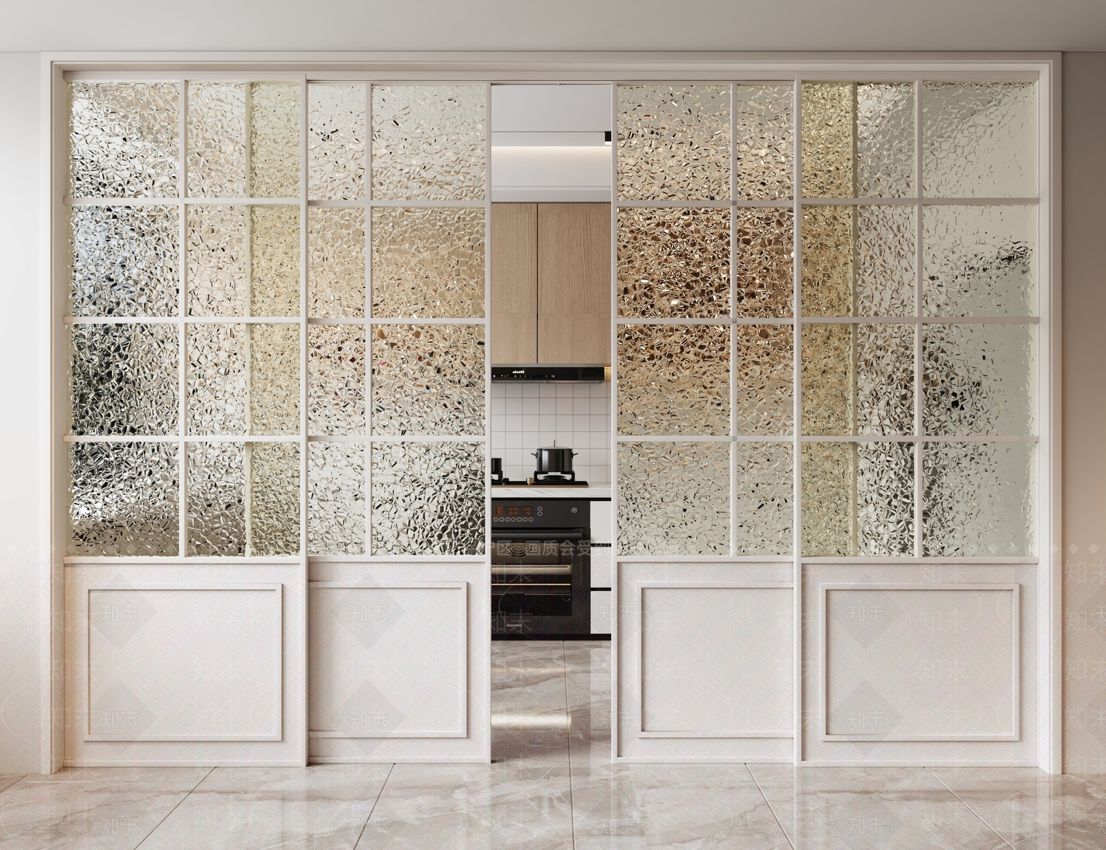 法式玻璃推拉门3D模型下载【ID:1154415135】