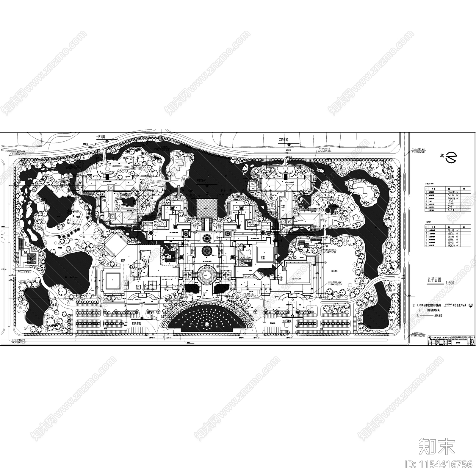 水上乐园游乐场滨水休闲景观平面cad施工图下载【ID:1154416756】