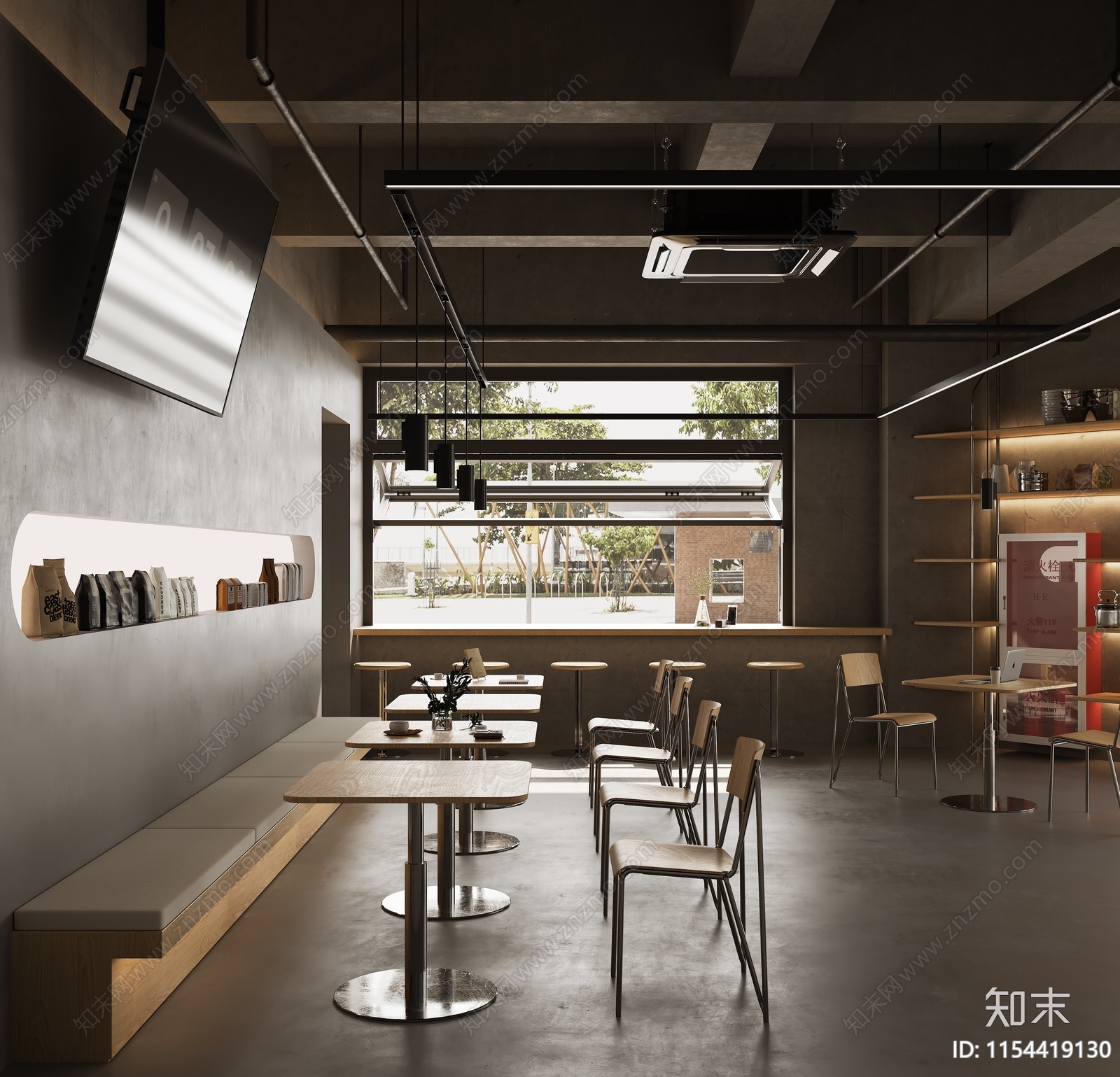 工业风咖啡店3D模型下载【ID:1154419130】