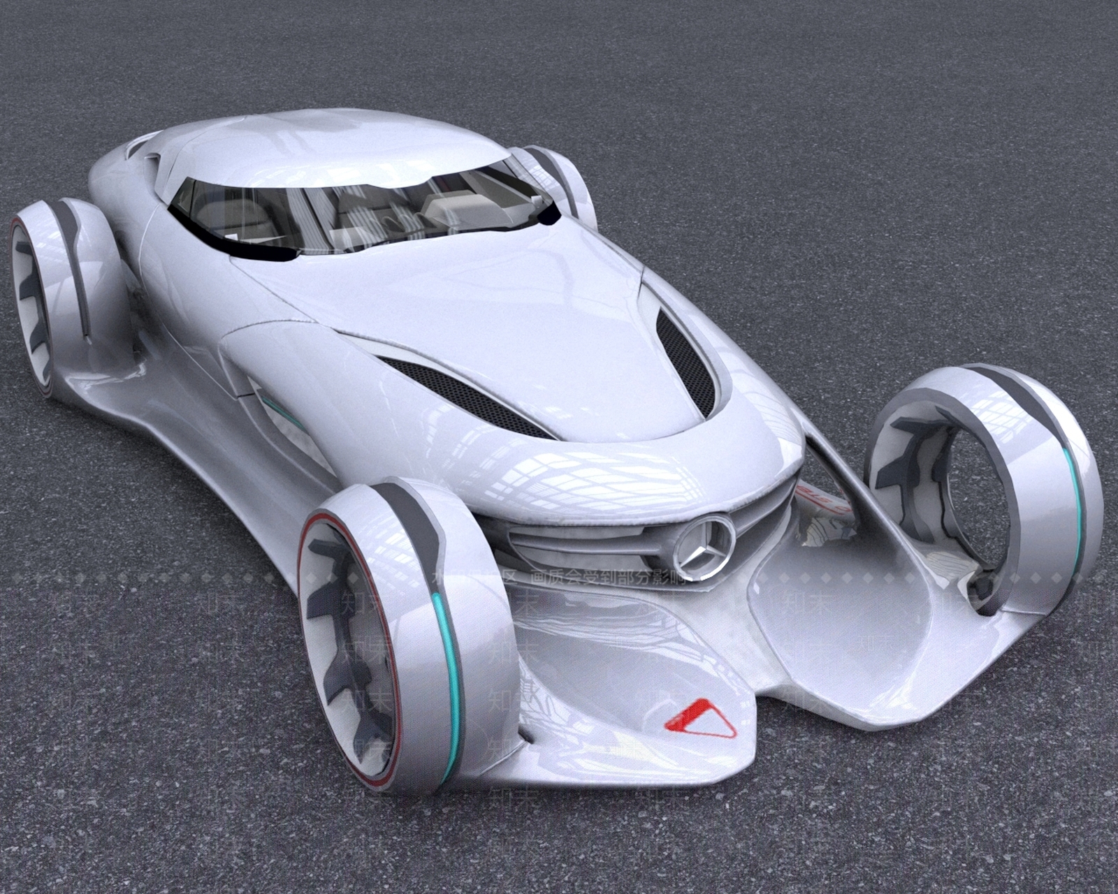 奔驰银色闪电概念跑车汽车3D模型下载【ID:1154422319】