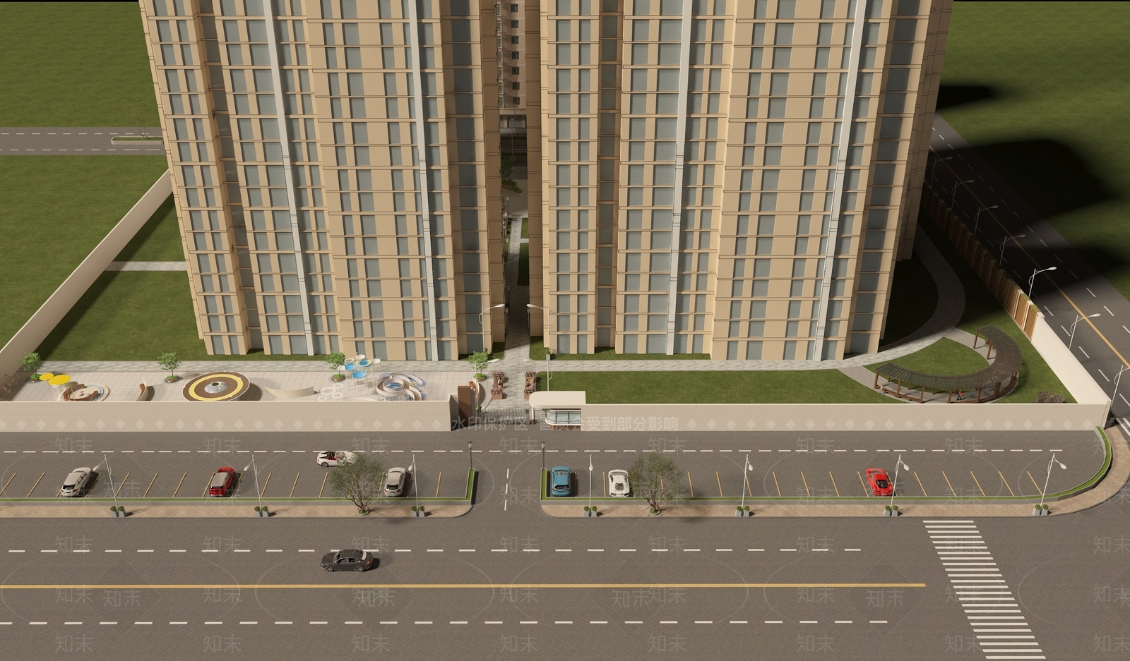 现代小区入口3D模型下载【ID:1154422918】