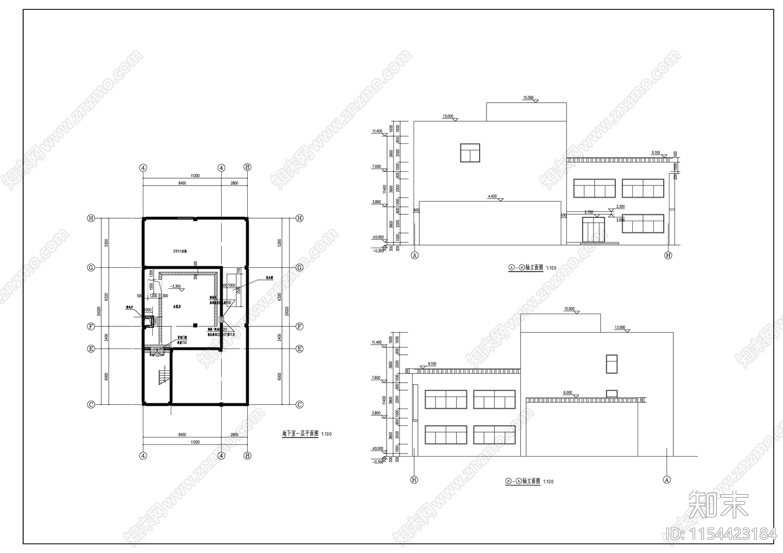 幼儿园建筑cad施工图下载【ID:1154423184】