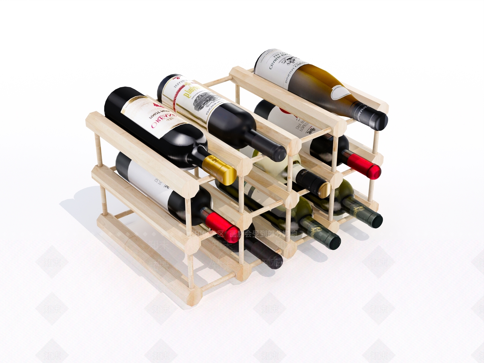 现代红酒收纳架SU模型下载【ID:1154428143】