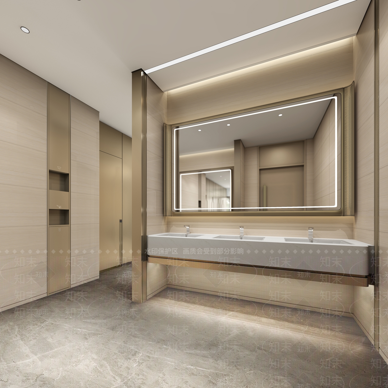 现代公共卫生间3D模型下载【ID:1154428805】