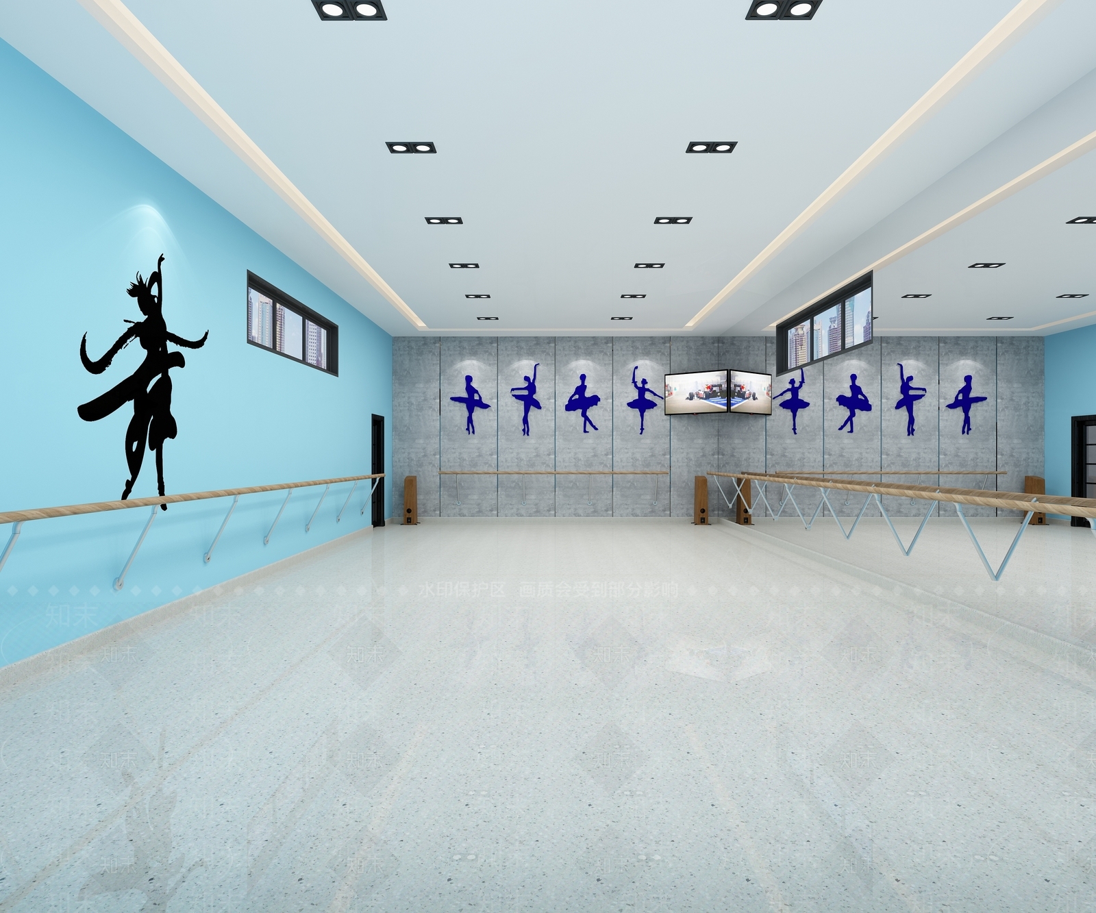 现代舞蹈房3D模型下载【ID:1154430025】