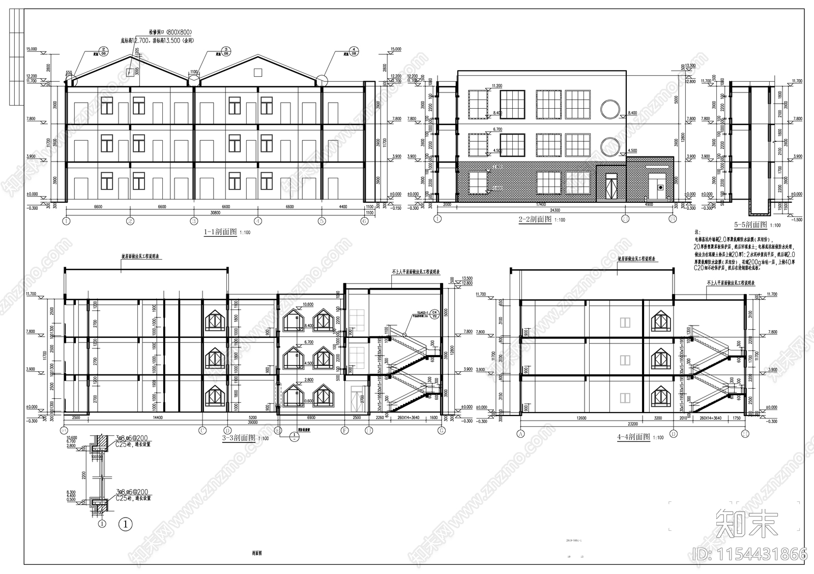 幼儿园建筑cad施工图下载【ID:1154431866】