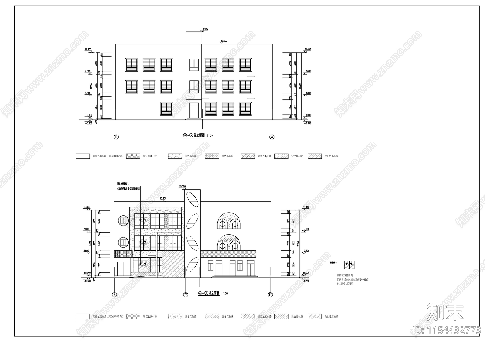 9班现代简约风格幼儿园建筑cad施工图下载【ID:1154432773】