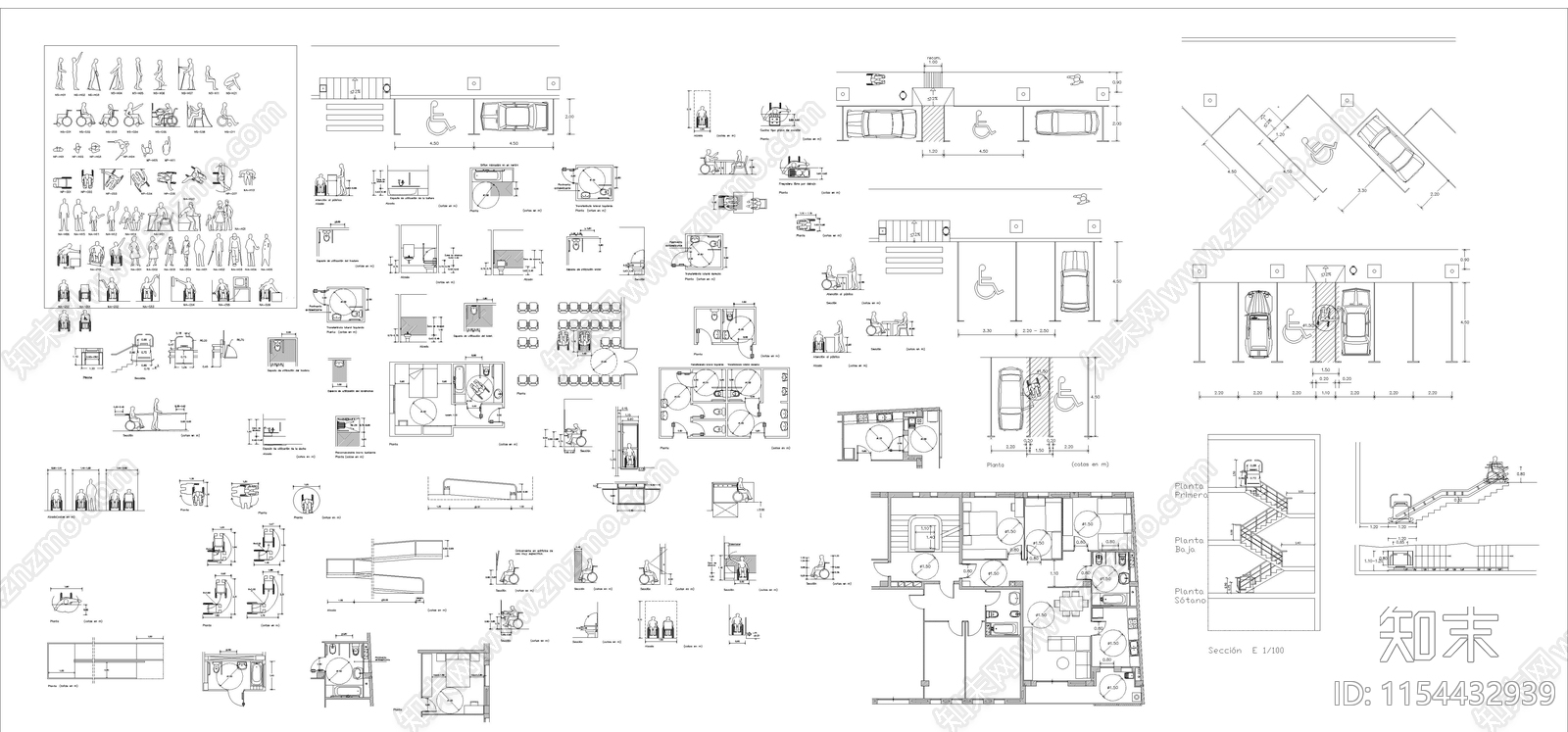 残疾人交通工具施舍图库cad施工图下载【ID:1154432939】
