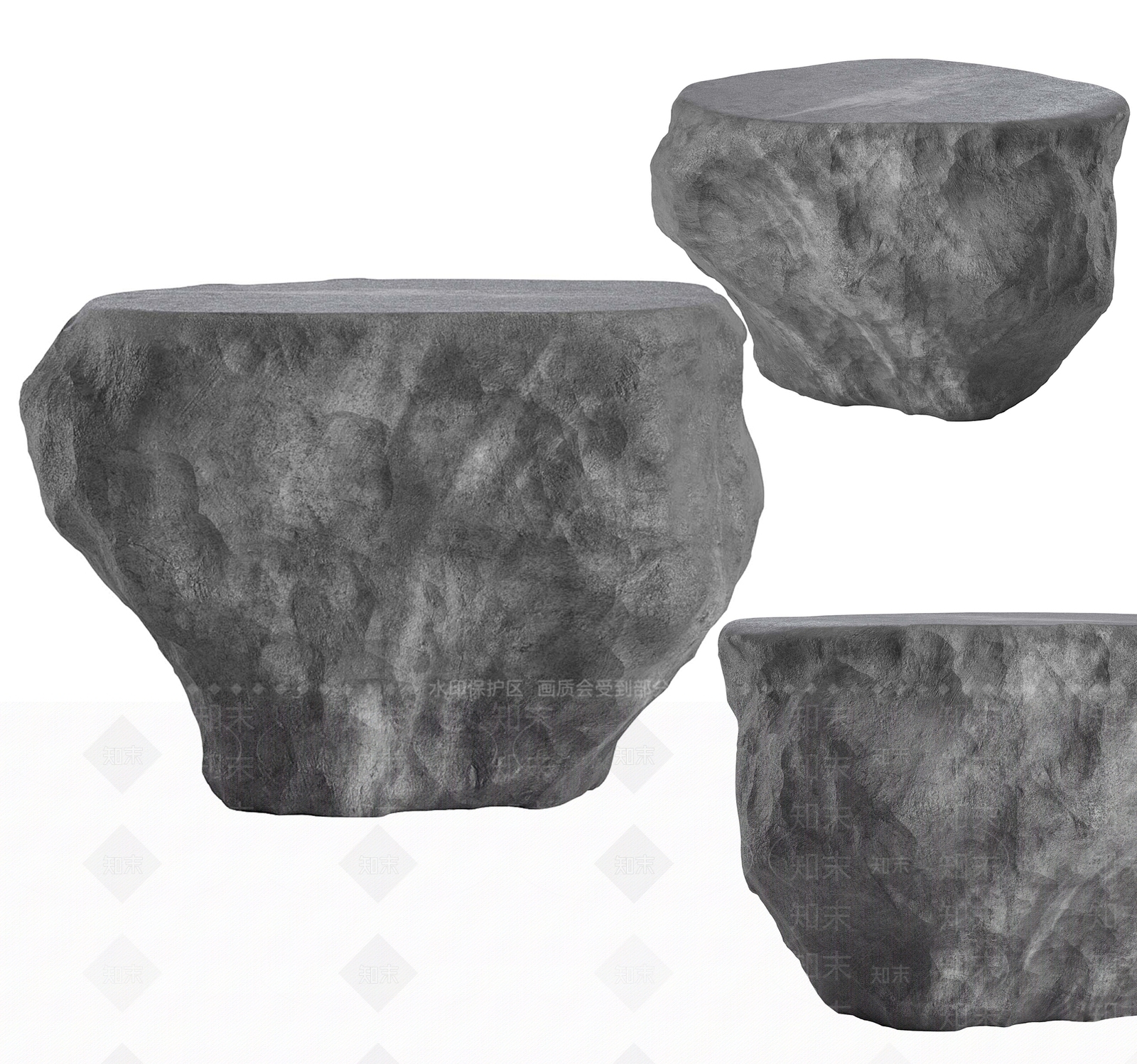 现代石头前台3D模型下载【ID:1154434966】