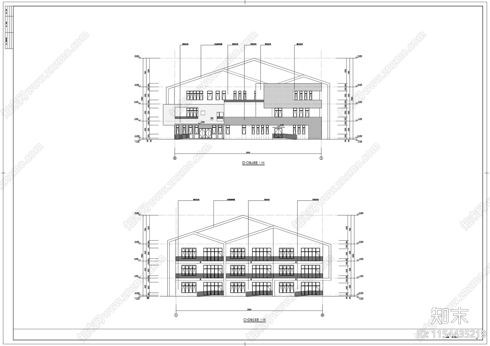 幼儿园主楼建施图cad施工图下载【ID:1154435219】