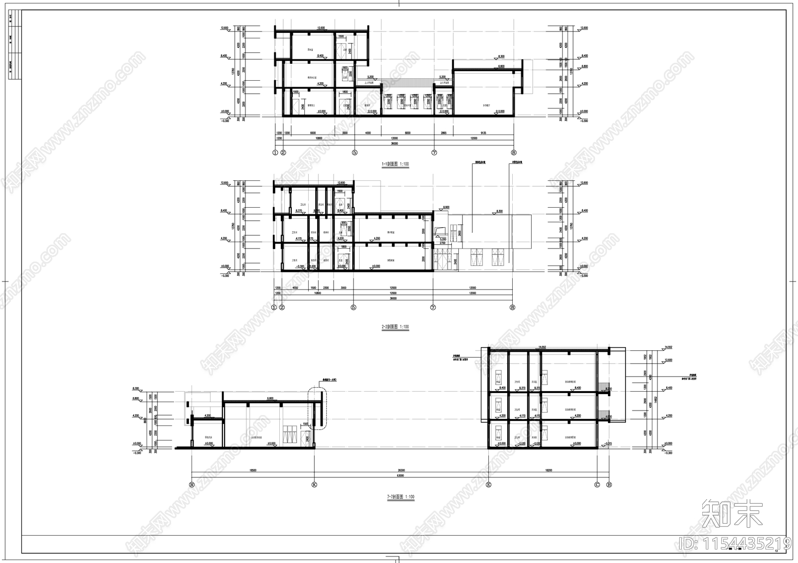 幼儿园主楼建施图cad施工图下载【ID:1154435219】