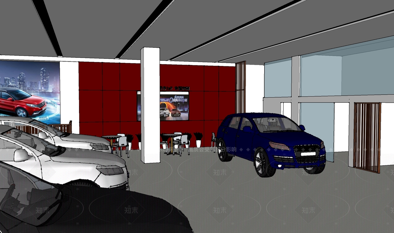 现代汽车4S店SU模型下载【ID:1216067185】