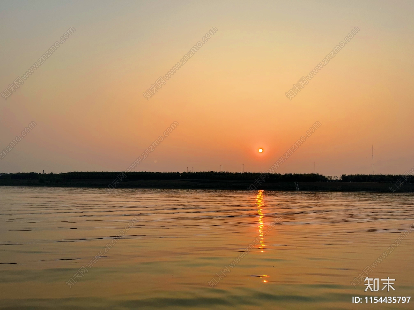 傍晚海边夕阳天空风景贴图下载【ID:1154435797】