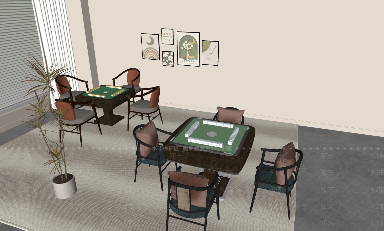 麻将桌SU模型下载【ID:1154437534】