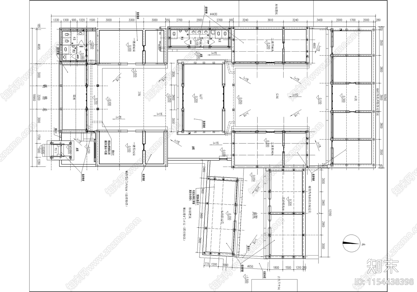 古城仿古文物院落cad施工图下载【ID:1154438398】