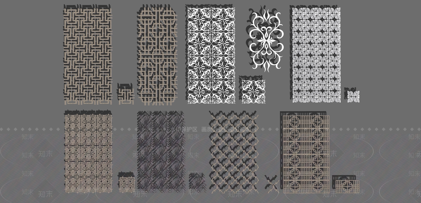 中式窗花屏风SU模型下载【ID:1154439055】
