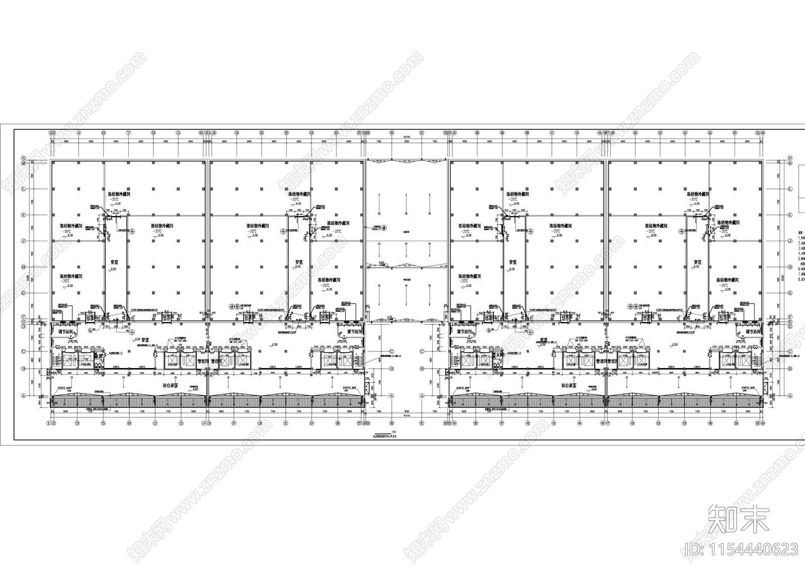 石家庄五层冷库cad施工图下载【ID:1154440623】