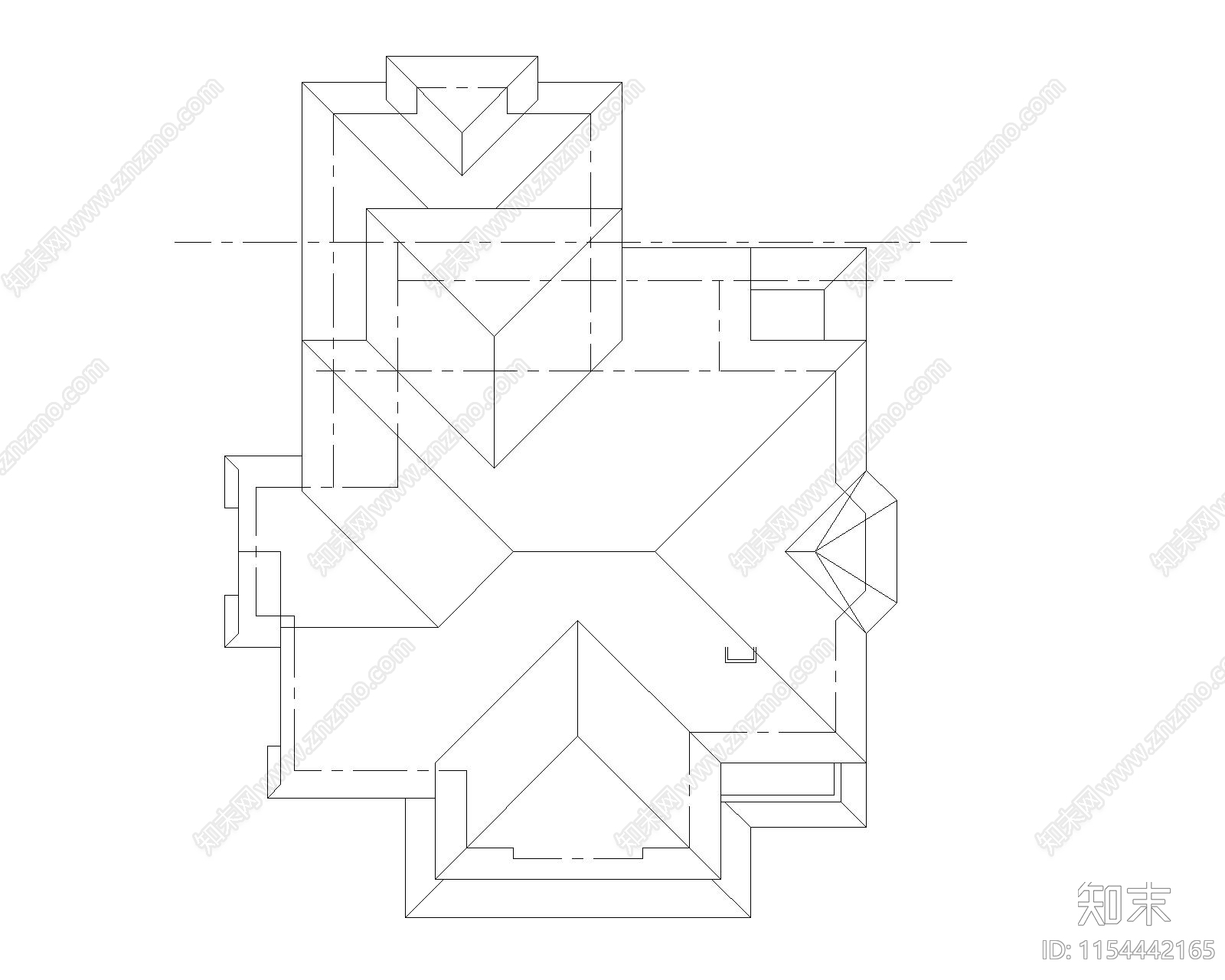 两层独栋别墅建cad施工图下载【ID:1154442165】