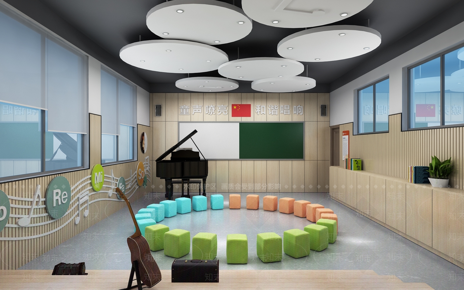 现代音乐教室3D模型下载【ID:1154451218】