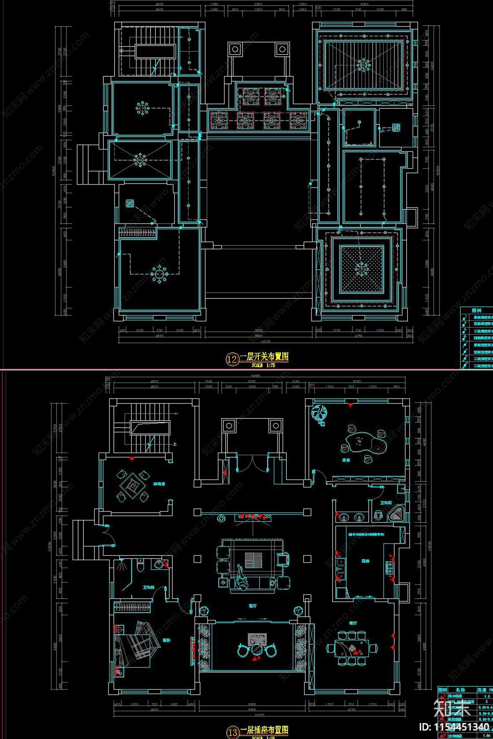 别墅cad施工图下载【ID:1154451340】