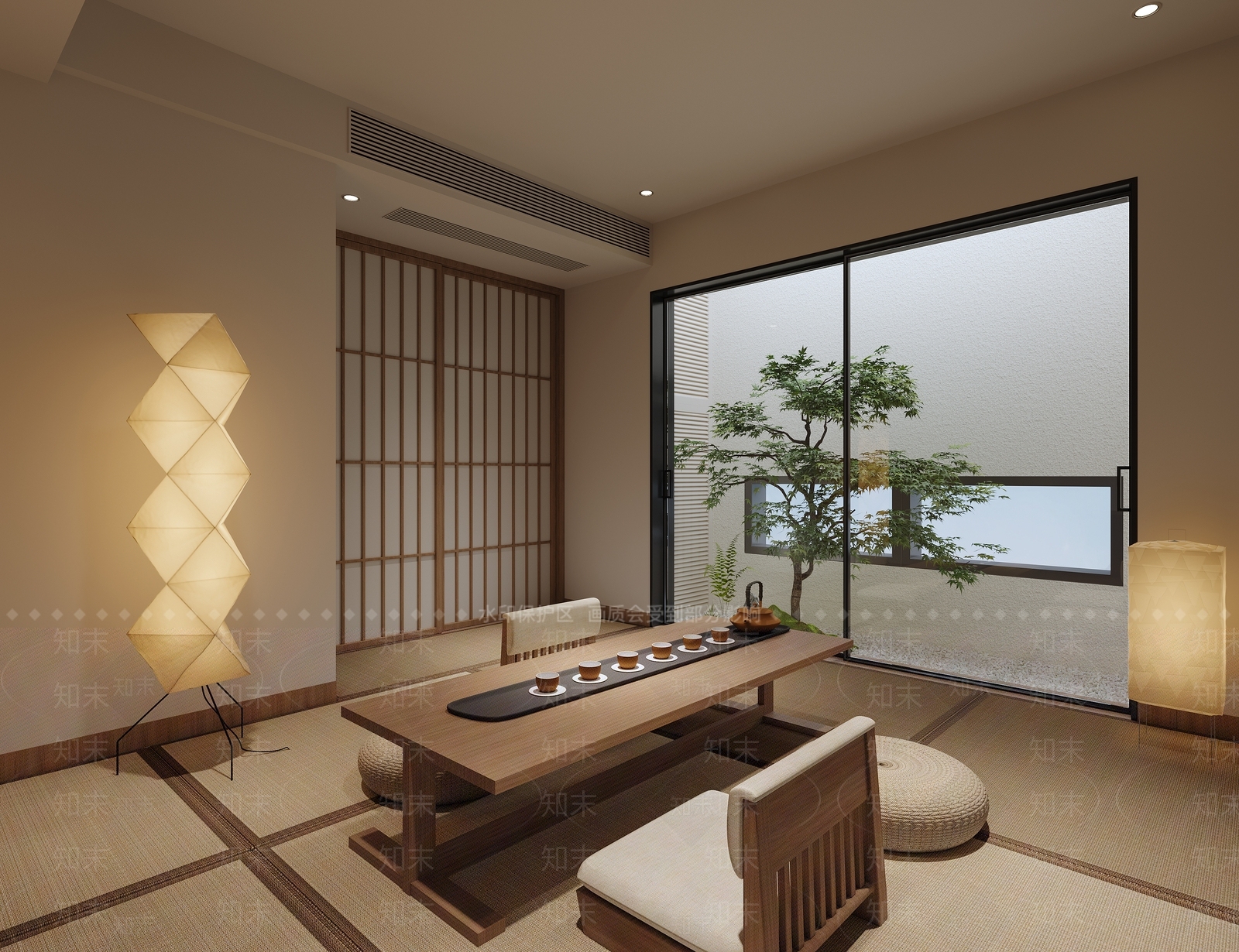 日式榻榻米茶室3D模型下载【ID:1154452657】