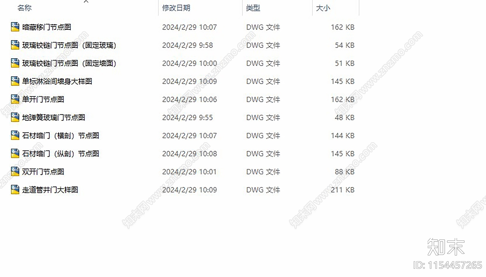 门工艺通用节点大样图cad施工图下载【ID:1154457265】