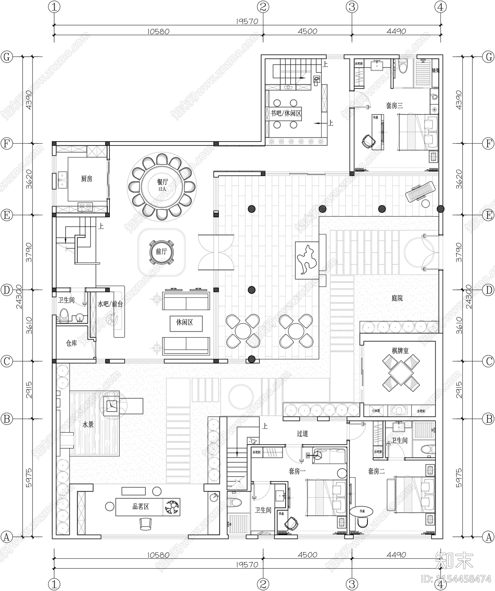 乡村自建四合院平面图施工图下载【ID:1154458474】