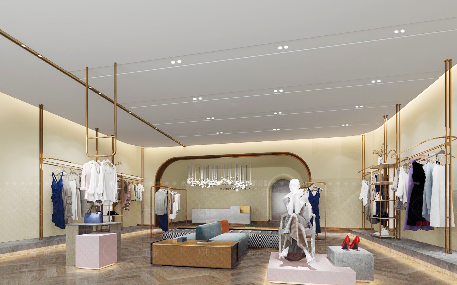 现代服装店3D模型下载【ID:1154460401】