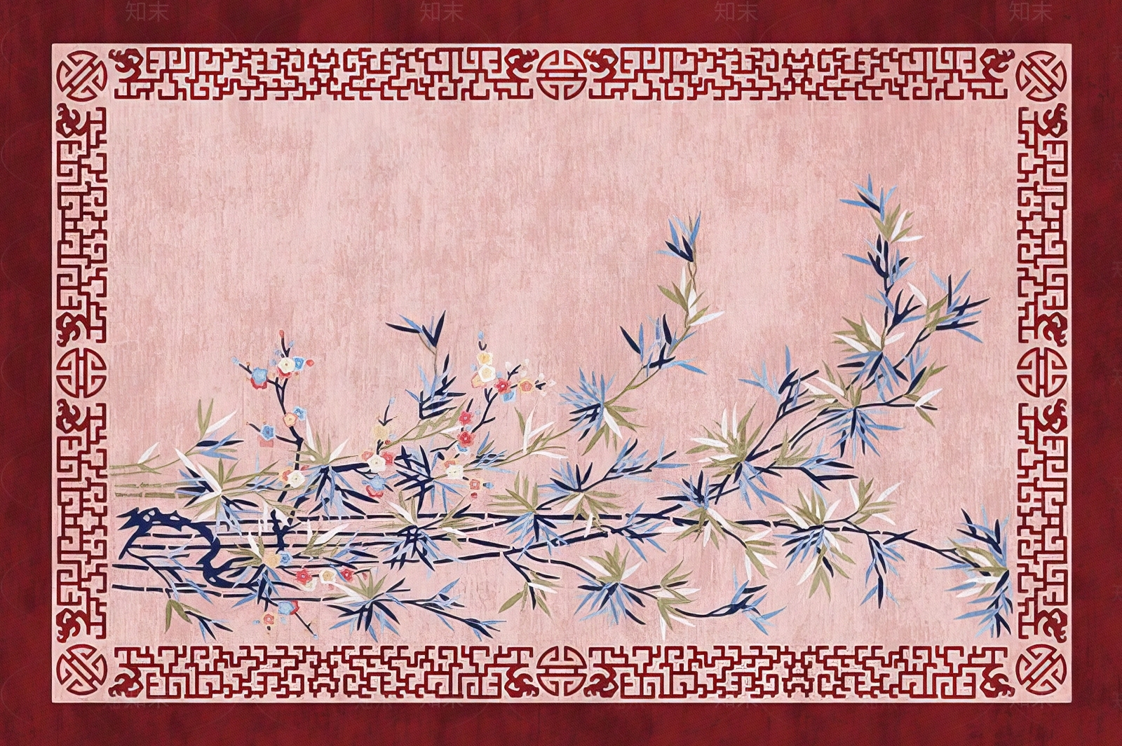 新中式客厅地毯国风贴图下载【ID:1154461422】