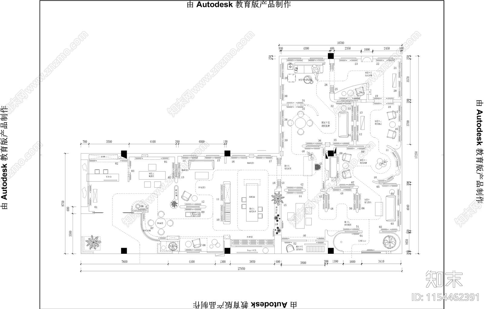 窗帘布艺展厅cad施工图下载【ID:1154462391】